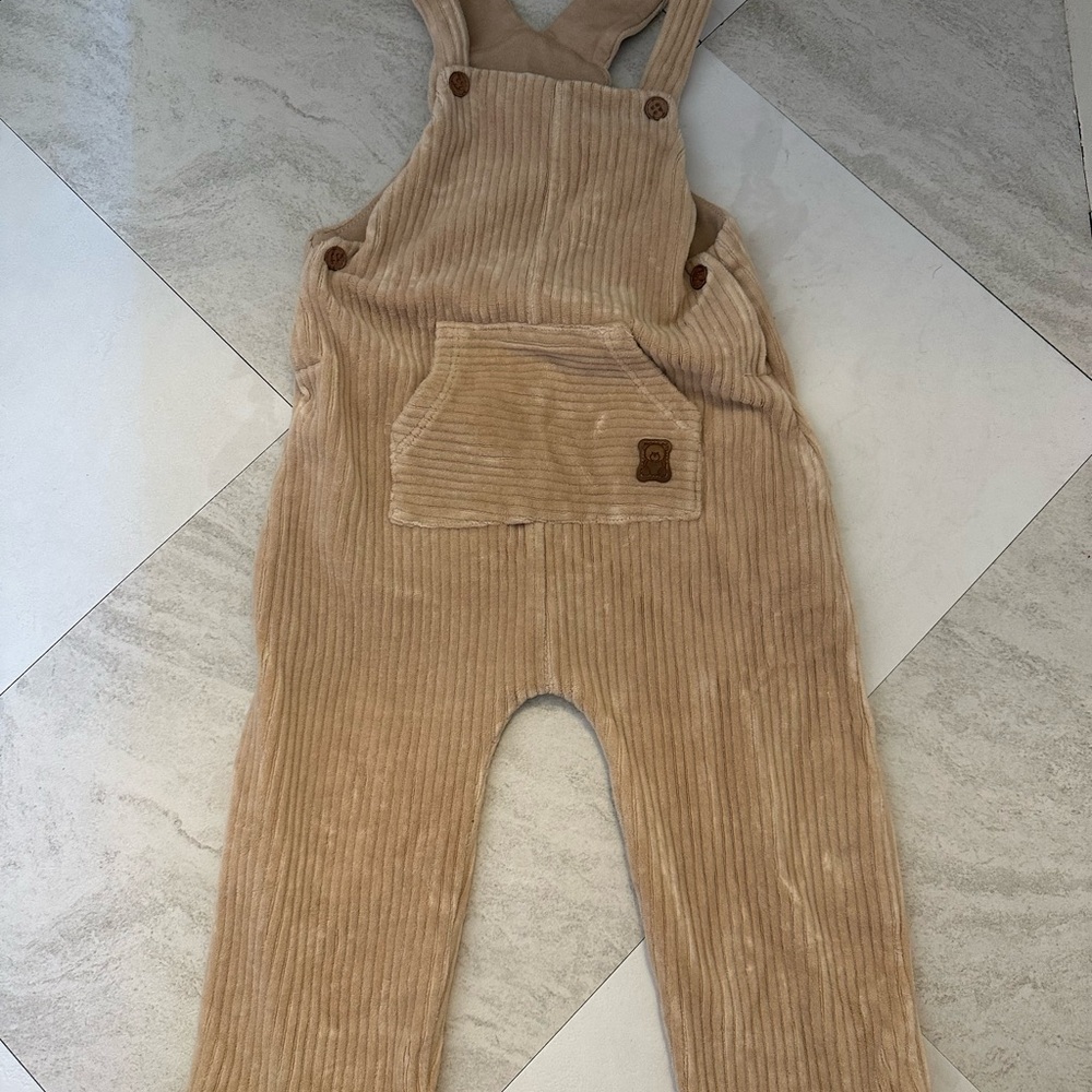 Mayoral Kids Tan Corduroy Overalls